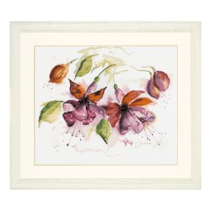 **-Lanarte PN-0008026 Fuchsia In Watercolour Counted Cross Stitch Kit-** ##-Lanarte PN-0008026-##