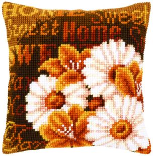 **-Cross Stitch Cushion Daisies-** ##-Vervaco PN-0021706-##