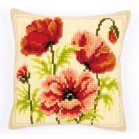 **-Cross Stitch Cushion-** Poppies 11 ##-Vervaco PN-0144874-##