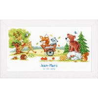 **-Counted Cross Stitch Kit-** Birth Rec, Animal Fun ##-Vervaco PN-0144902-##
