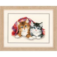 **-Counted Cross Stitch Kit-** Kitten Under Rug ##-Vervaco PN-0145022-##