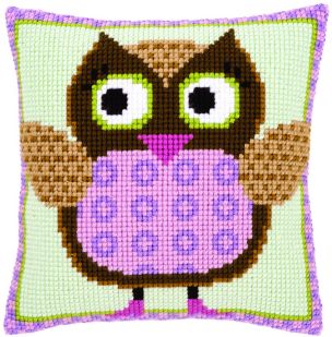 **-Cross Stitch Cushion Miss Owl-** ##-Vervaco PN-0147380-##