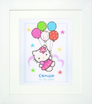 **-Counted Cross Stitch Birth Record Hello Kitty Ii-** ##-Vervaco PN-0148222-##