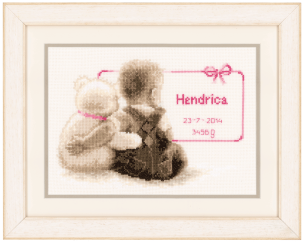 **-Counted Cross Stitch Birth Record Cuddle Teddy-** ##-Vervaco PN-0021672-##