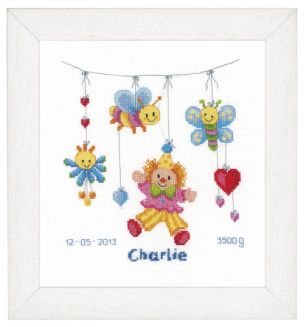 **-Counted X Stitch Kit: Birth Record: Clown Delight-** ##-Vervaco PN-0021813-##