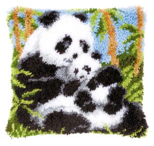 **-Latch Hook Cushion Kit: Panda-** ##-Vervaco PN-0021853-##