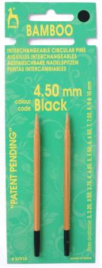 **-Bamboo Interchangeable Circular Knitting Pin Shank Black End-** ##-Pony P5791-0-9--##