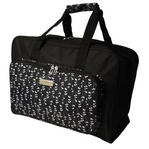 **-Sewing Machine Bag-** Black Sprig | 46 x 33 x 20cm | Carry Bag for Janome, Brother, Singer, Bernina and Most Sewing Machines ##-Sew Stylish PT660-BLK-SPRIG-##