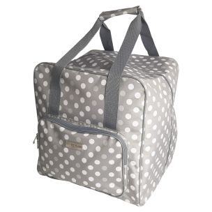 **-Large Overlocker Bag-** Grey Polka Dot | 38 x 36 x 33cm | Carry Bag for Janome, Brother, Singer, Bernina and Most Overlockers ##-Sew Stylish PT650-GREY-POLKA-##