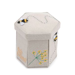 **-HobbyGift SCHA347 Bee Victorian Applique Sewing Case Filled 11.5 x 11.5 x 12cm-** ##-Hobby Gift SCHA-347-##