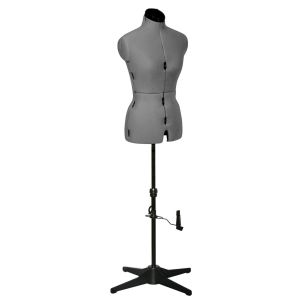 **-Adjustable Dressmakers Dummy-** in Grey Fabric with Hem Marker, Dress Form Size 10 to 16, Pin, Measure, Fit and Display your Clothes on this Tailors Dummy ##-Sewing Online SW150-GREY-##