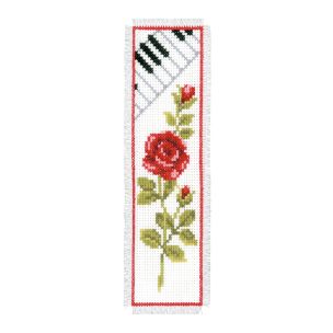**-Counted Cross Stitch: Bookmark: Rose & Piano-** ##-Vervaco PN-0003136-##