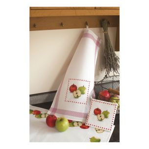 **-Counted Cross Stitch: Pot Holders: Apples-** ##-Vervaco PN-0013626-##
