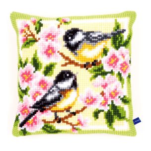 **-Cross Stitch Cushion: Birds and Blossoms-** ##-Vervaco PN-0143499-##