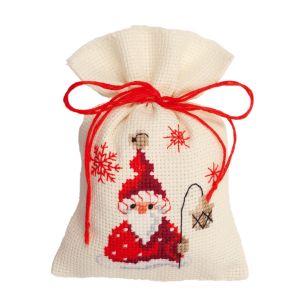 **-Counted Cross Stitch Kit: PP Bag: Santa & Lantern-** ##-Vervaco PN-0144300-##
