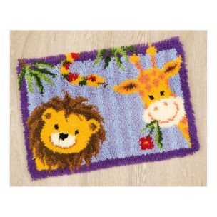 **-Latch Hook Rug Kit-** Lion-Giraffe ##-Vervaco PN-0144842-##