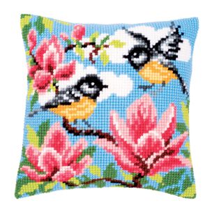 **-Cross Stitch Cushion: Blue Tits-** ##-Vervaco PN-0145589-##
