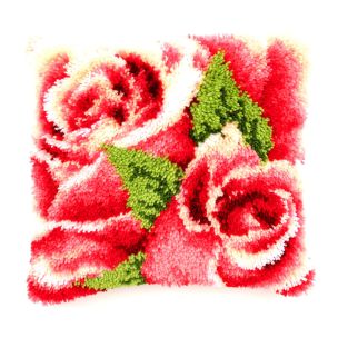 **-Latch Hook Cushion: Pink Roses-** ##-Vervaco PN-0146445-##