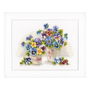 **-Counted Cross Stitch: Pretty Pansies-** ##-Vervaco PN-0146578-##