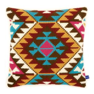 **-Cross Stitch Cushion: Ethnic Print-** ##-Vervaco PN-0146715-##