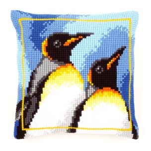 **-Cross Stitch Cushion: King Penguins-** ##-Vervaco PN-0147725-##