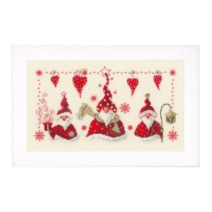**-Counted Cross Stitch Kit: Cheerful Santas-** ##-Vervaco PN-0148065-##