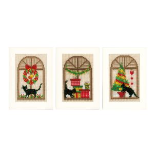 **-Counted Cross Stitch Cards: Christmas Atmosphere (Set of 3)-** ##-Vervaco PN-0150427-##