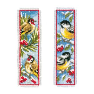**-Counted Cross Stitch Bookmark: Birds in Winter (Set of 2)-** ##-Vervaco PN-0151005-##