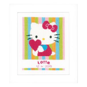**-Counted Cross Stitch Kit: Hello Kitty Striped-** ##-Vervaco PN-0153807-##