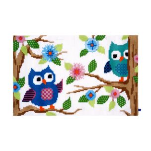 **-Cross Stitch Rug: Owl Talk-** ##-Vervaco PN-0153851-##