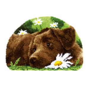 **-Latch Hook Rug: Chocolate Labrador-** ##-Vervaco PN-0153852-##