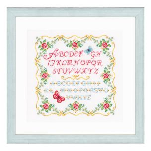 **-Counted Cross Stitch Kit: Alphabet and Roses-** ##-Vervaco PN-0153863-##
