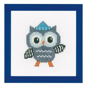 **-Counted Cross Stitch Kit: Owl in Hat-** ##-Vervaco PN-0154349-##