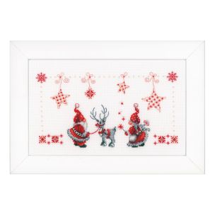 **-Counted Cross Stitch Kit: Christmas Elves-** ##-Vervaco PN-0154476-##