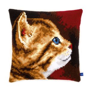 **-Counted Cross Stitch Cushion: Kitten-** ##-Vervaco PN-0154895-##