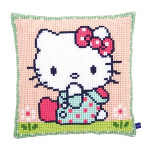 **-Cross Stitch Cushion: Hello Kitty: On the Lawn-** ##-Vervaco PN-0155210-##