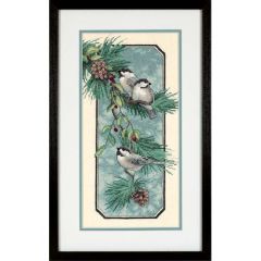 **-Chickadees On A Branch Stamped Cross Stitch Kit-** ##-Dimensions D03199-##