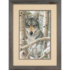 **-Wintry Wolf Stamped Cross Stitch Kit-** ##-Dimensions D03228-##