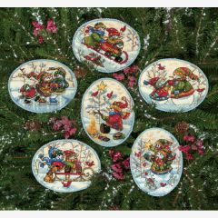 **-Playful Snowman Ornaments Christmas Cross Stitch Kit-** ##-Dimensions D08828-##