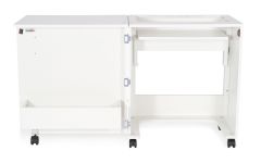 **-Compact Sewing Machine Cabinet-** A White Sewing Machine Table with Lift Mechanism ##-Sewing Online 101-##