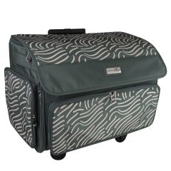 **-XL Sewing Machine Trolley Bag on 4 Wheels-**Grey and White, 360 degree Rolling Sewing Case, 4 Wheeled Overlocker or Sewing Machine Trolley Bag for Brother, singer and most machines##-Everything Mary EVM12739-5-##