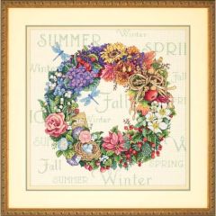 **-Wreath Of All Seasons Cross Stitch Kit-** ##-Dimensions D35040-##