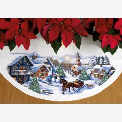**-Sleigh Ride Tree Skirt Christmas Cross Stitch Kit-** ##-Dimensions D70-08830-##