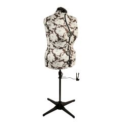 **-Adjustable Dressmakers Dummy-** in a Grey Hollyhock Fabric with Hem Marker, Dress Form Sizes 20 to 22, Pin, Measure, Fit and Display your Clothes on this Tailors Dummy ##-Sewing Online 5901C-##