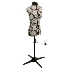 **-Adjustable Dressmakers Dummy-** in a Grey Hollyhock Fabric with Hem Marker, Dress Form Sizes 6 to 10, Pin, Measure, Fit and Display your Clothes on this Tailors Dummy ##-Sewing Online 5901P-##