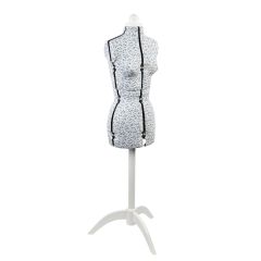 **-Adjustable Dressmakers Dummy-** Blue Sugar Ditsy Fabric with Natural Wooden Stand, Dress Form Sizes 6 to 22, Pin, Measure, Fit and Display your Clothes on this Tailors Dummy ##-Sewing Online 5915---##
