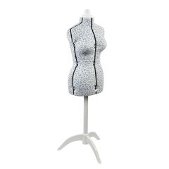 **-Adjustable Dressmakers Dummy-** Blue Sugar Ditsy Fabric with Natural Wooden Stand, Dress Form Sizes 16 to 20, Pin, Measure, Fit and Display your Clothes on this Tailors Dummy ##-Sewing Online 5915B-##