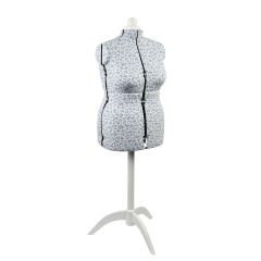 **-Adjustable Dressmakers Dummy-** Blue Sugar Ditsy Fabric with Natural Wooden Stand, Dress Form Sizes 20 to 22, Pin, Measure, Fit and Display your Clothes on this Tailors Dummy ##-Sewing Online 5915C-##