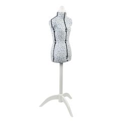 **-Adjustable Dressmakers Dummy-** Blue Sugar Ditsy Fabric with Natural Wooden Stand, Dress Form Sizes 6 to 10, Pin, Measure, Fit and Display your Clothes on this Tailors Dummy ##-Sewing Online 5915P-##