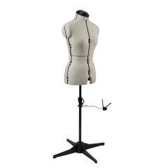 **-Adjustable Dressmakers Dummy-** in Cream Fabric with Hem Marker, Dress Form Sizes 10 to 22, Pin, Measure, Fit and Display your Clothes on this Tailors Dummy ##-Sewing Online 02381--CREAM-##